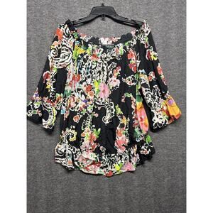 Lauren Ralph Lauren Ordisty Paisley Crepe Blouse Women’s Size Large Peasant Boho